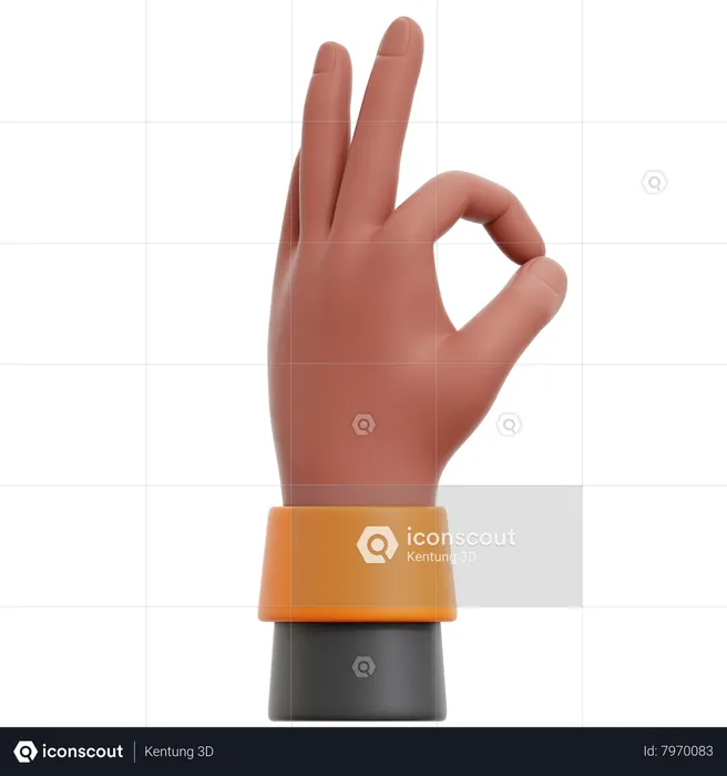 Okay Hand Gesture Emoji 3D Icon