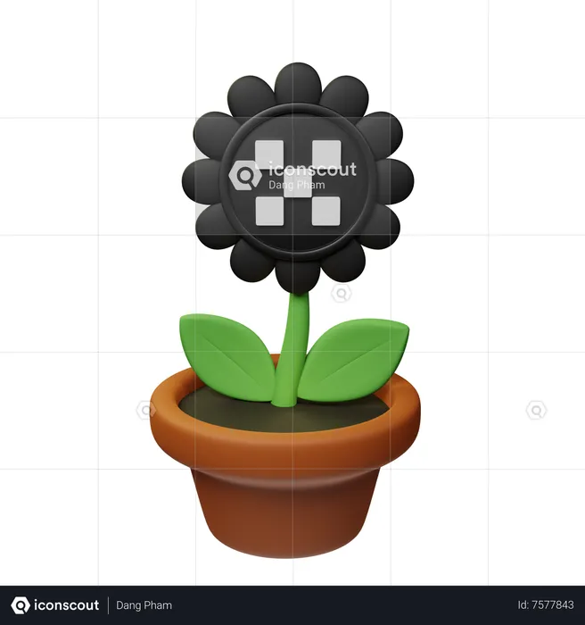 Okb Crypto Plant Pot  3D Icon