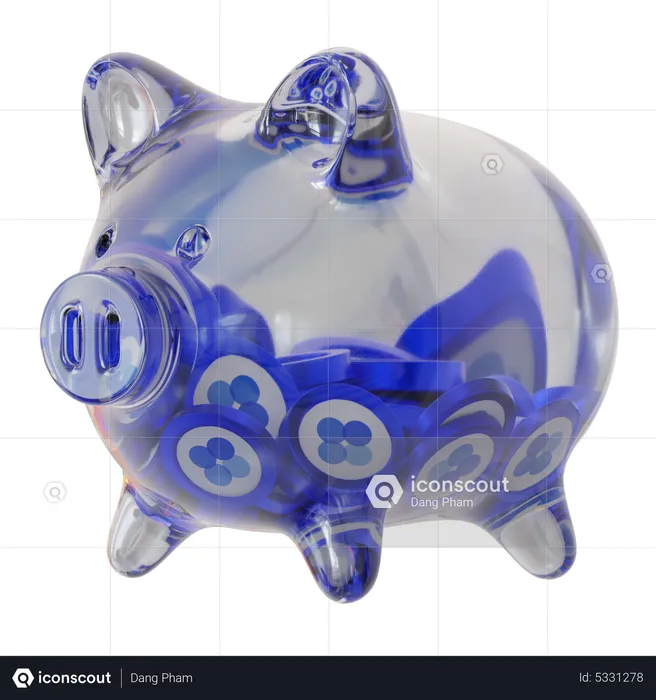 OKB (OKB) Clear Glass Piggy Bank  3D Icon