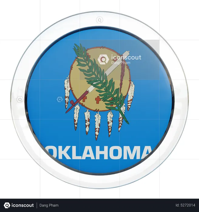 Oklahoma Round Flag Flag 3D Icon