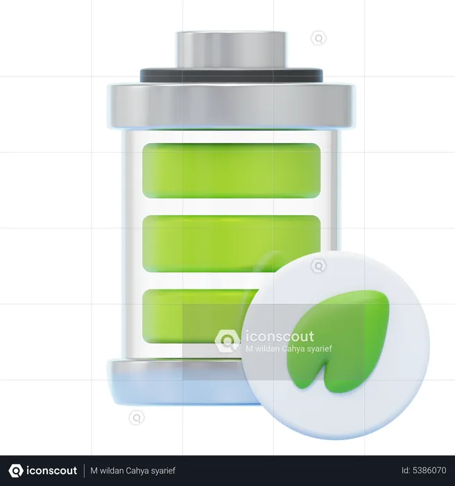 Öko-Batterie  3D Icon