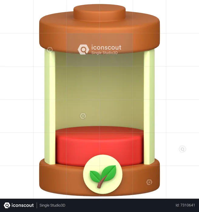 Öko-Batterie schwach  3D Icon