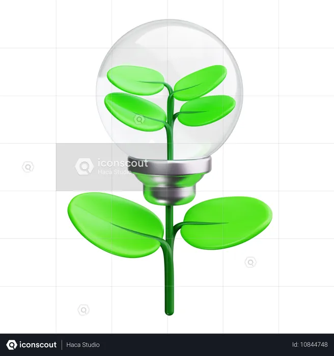 Öko-Energie, Umwelt, grün, Energie, Natur, Technologie, Glühbirne  3D Icon