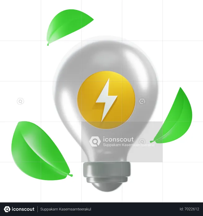 Öko-Glühbirne  3D Icon