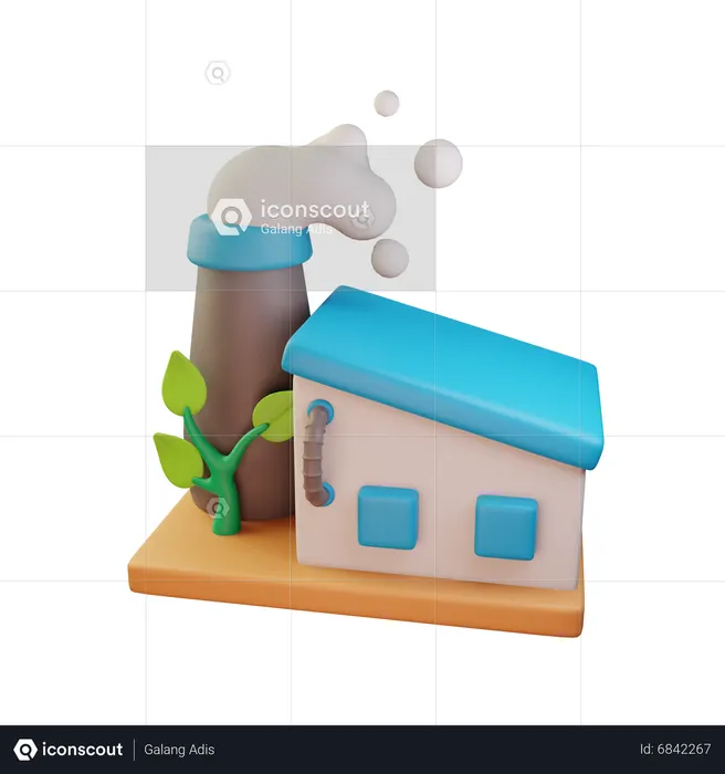 Ökologie Fabrik  3D Icon