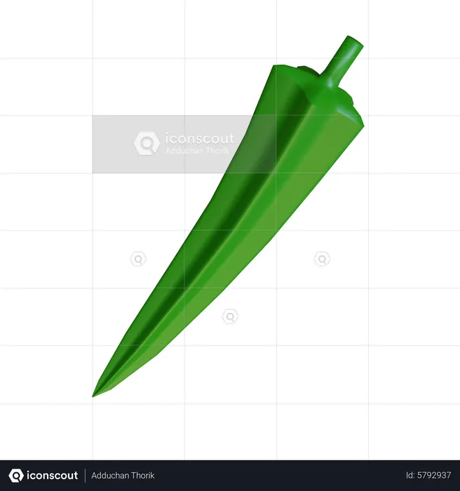 Okra  3D Icon