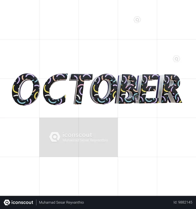 Oktober  3D Icon