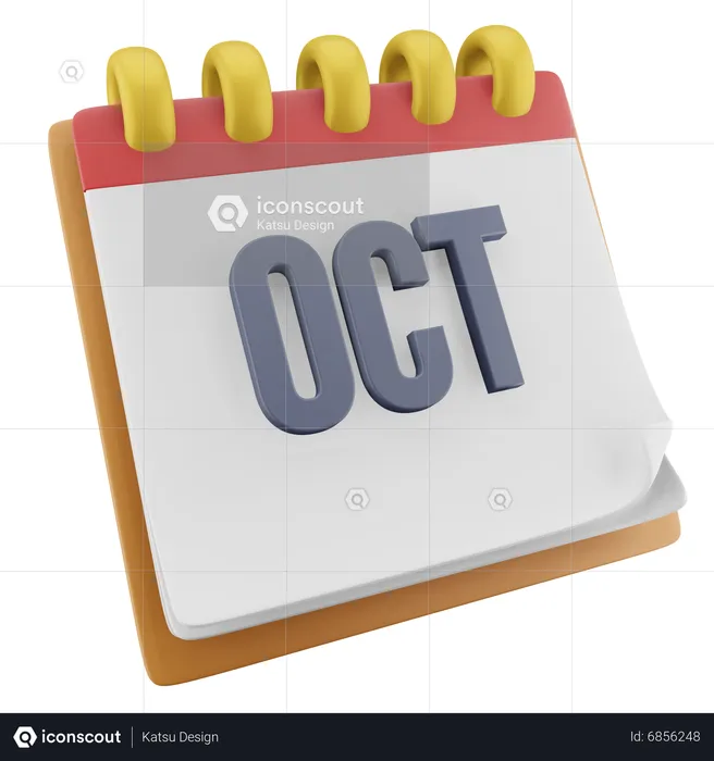 Oktober Monat  3D Icon