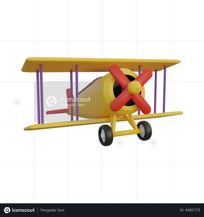 Old Airplane  3D Illustration