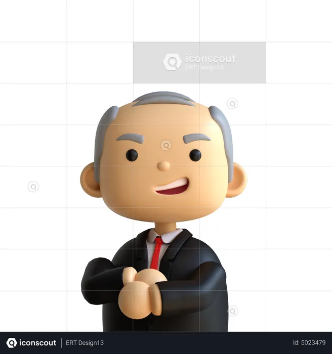 Old Businessman  3D Icon