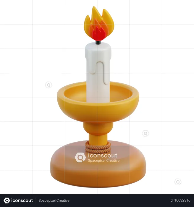 Old Candle Holder  3D Icon