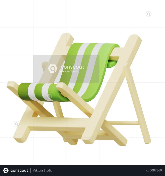 Old Folding Chair  3D Icon