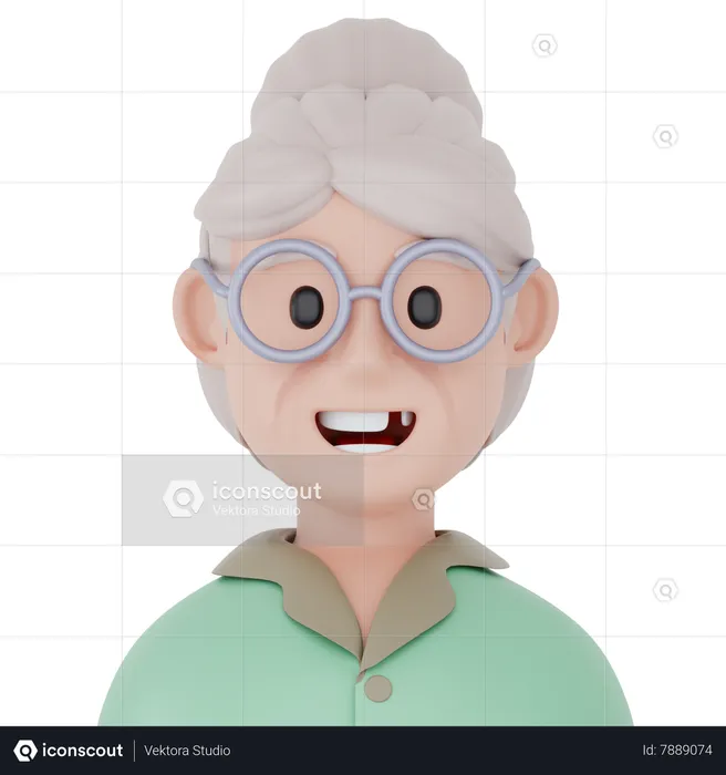 Old Grandma  3D Icon