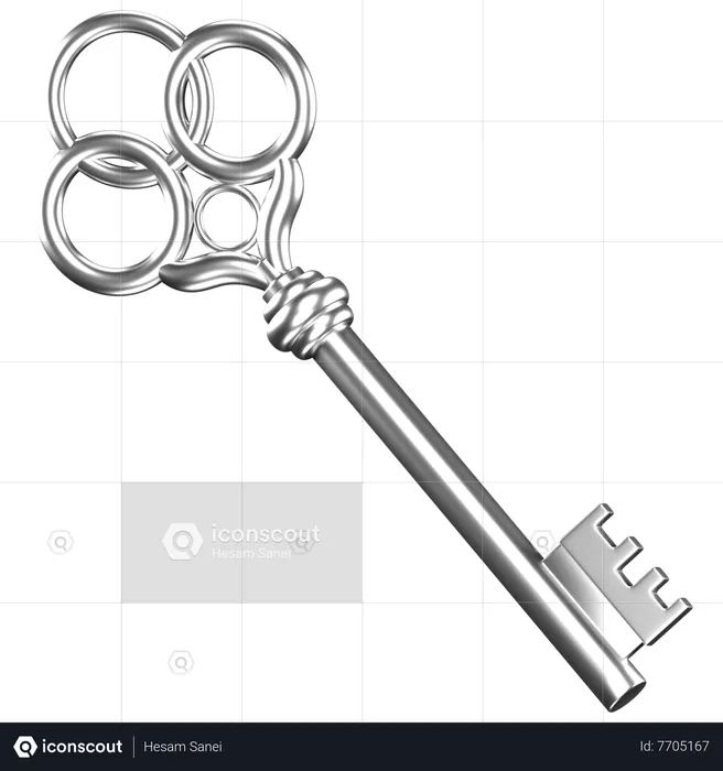 Old Key  3D Icon