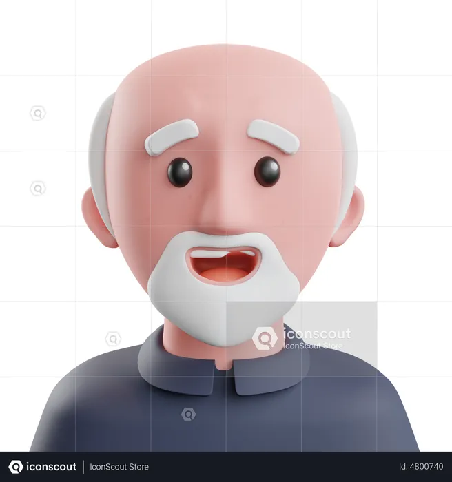Old Man  3D Illustration