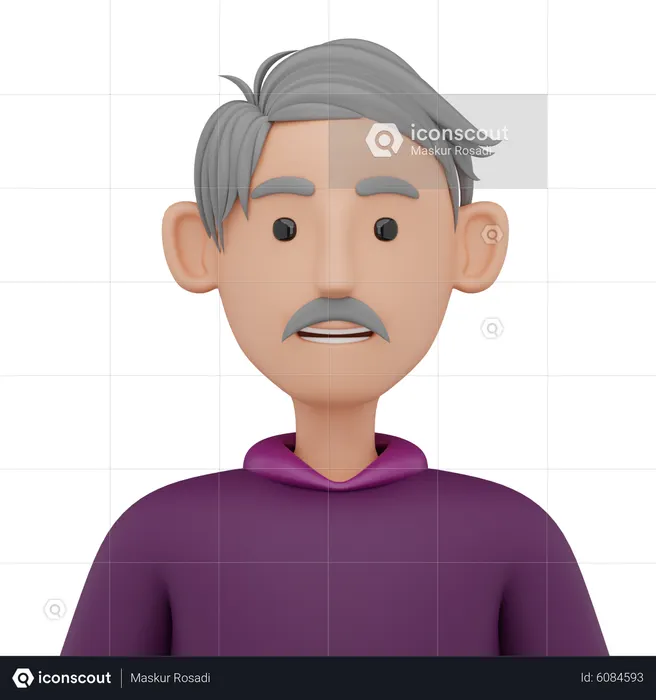 Old Man Avatar Animated Icon download in JSON, LOTTIE or MP4 format