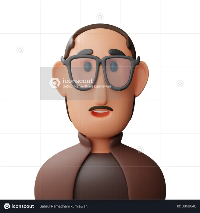 Old man avatar  3D Icon