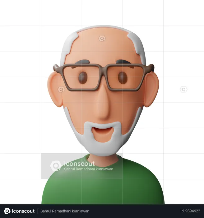 Old man avatar  3D Icon
