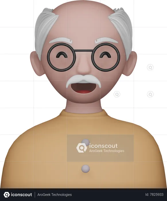 Old Man Avatar  3D Icon