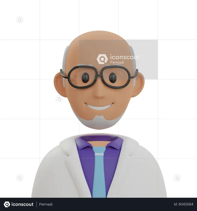 Old Professor  3D Icon