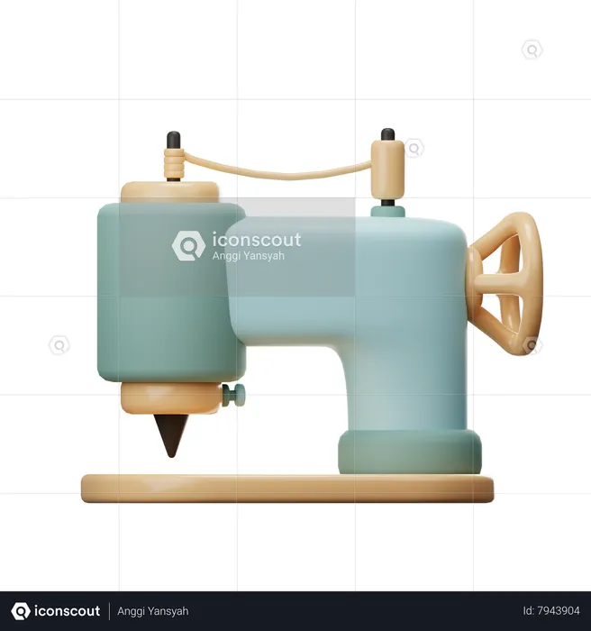 Old Sewing Machine  3D Icon