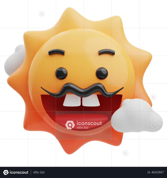 Old Sun Emoji 3D Emoji