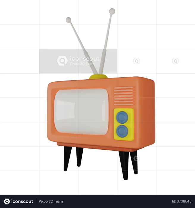 Vintage Tv 3D Illustration download in PNG, OBJ or Blend format