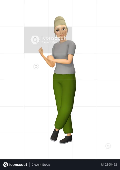 Old Woman taking care of fitness  3D Illustration