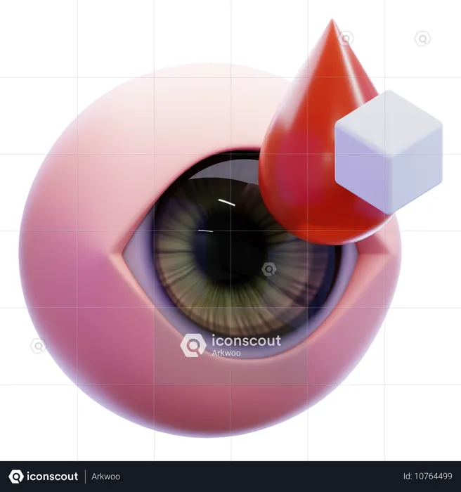 Olho diabético  3D Icon