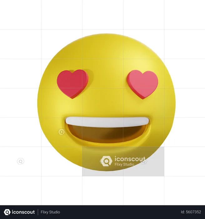 Olhos do coração Emoji 3D Icon