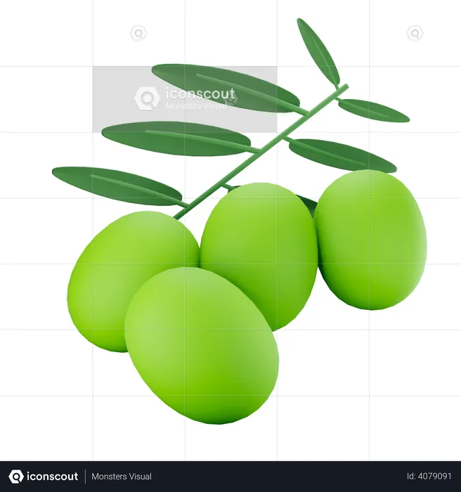 Olives  3D Illustration