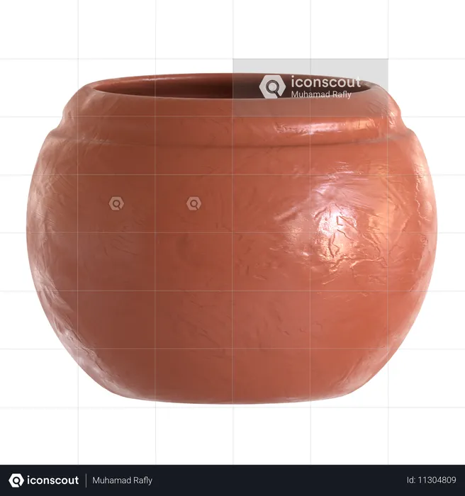 Olla de barro artistica  3D Icon