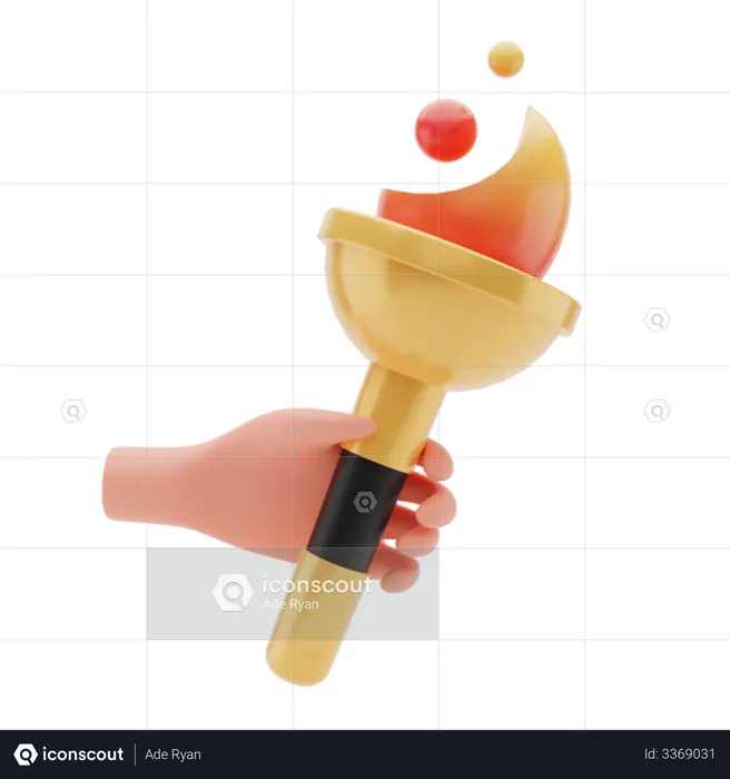 Olympic flame  3D Illustration