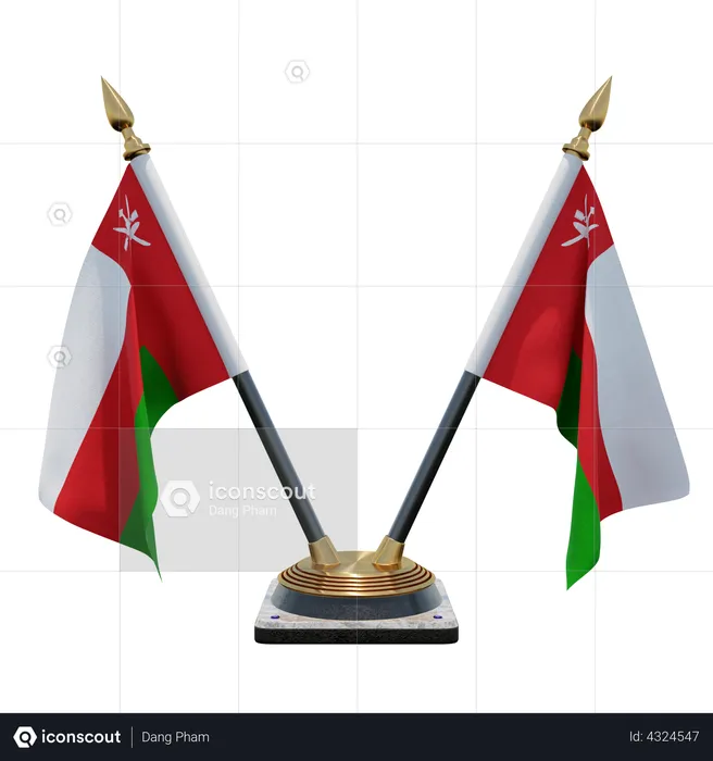 Support de drapeau de bureau double oman Flag 3D Flag