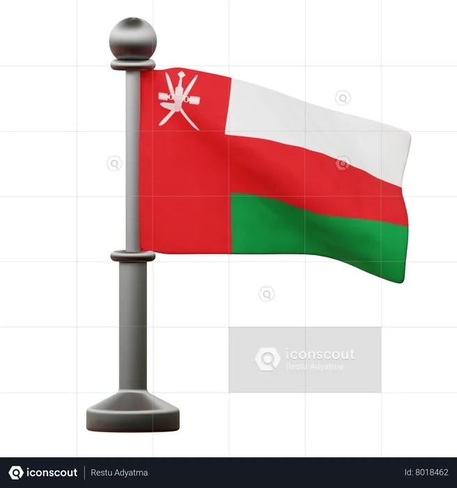 Oman Flag Flag 3D Icon