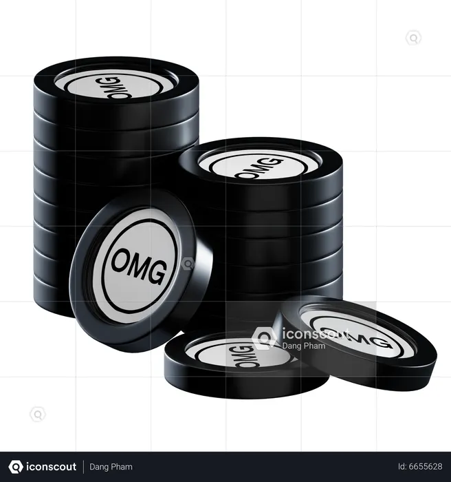 Omg Coin Stacks  3D Icon