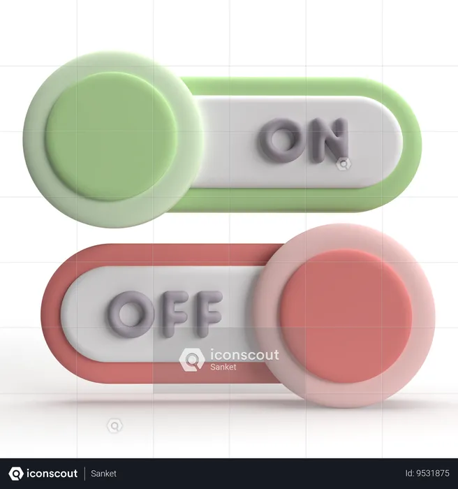 On And OFF  3D Icon