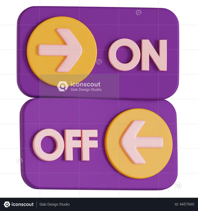 On And Off  3D Illustration
