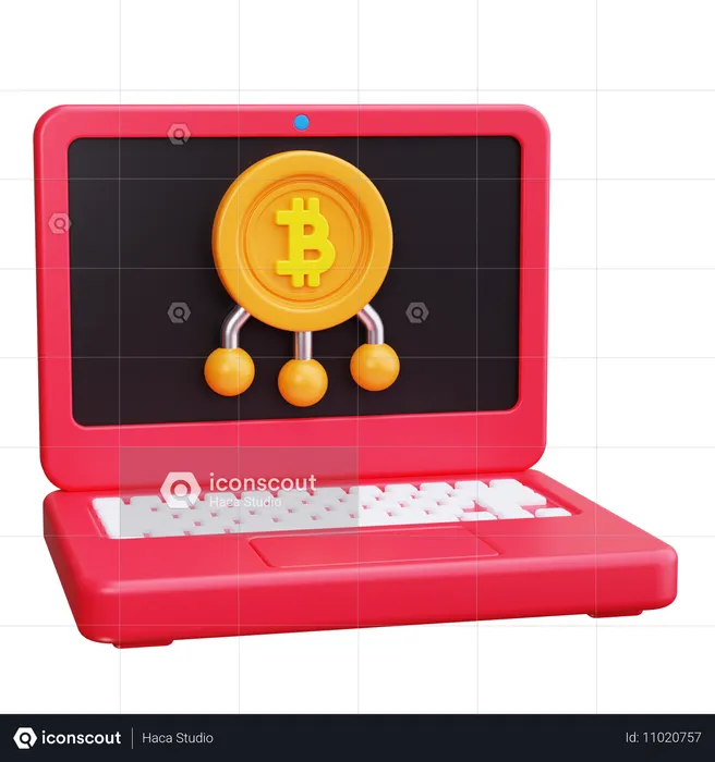 Bitcoin on-line  3D Icon