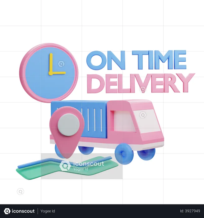 On Time Delivery  3D Illustration