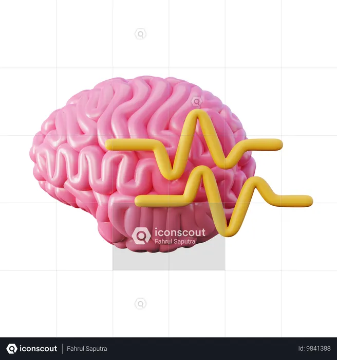 Onda de epilepsia cerebral  3D Icon