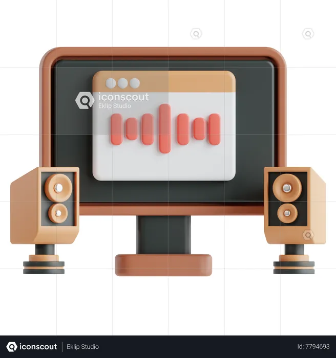 Ondas sonoras  3D Icon