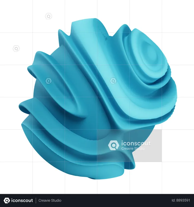 Azul ondulado  3D Icon