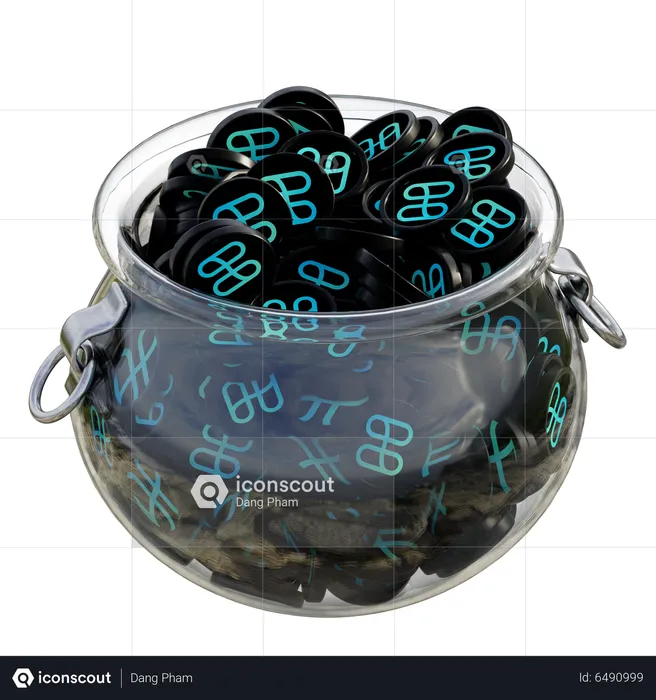 One Clear Glass Pot  3D Icon