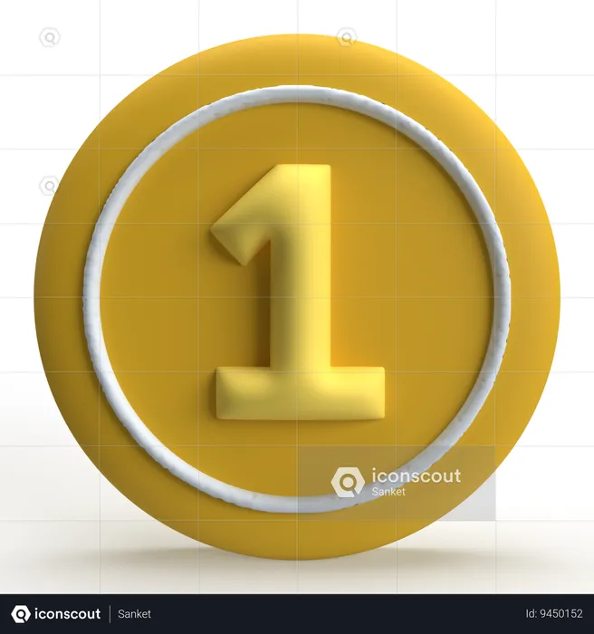 One Coin  3D Icon