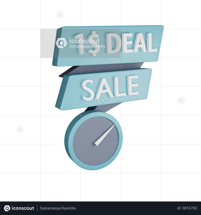 One dollar deal  3D Illustration