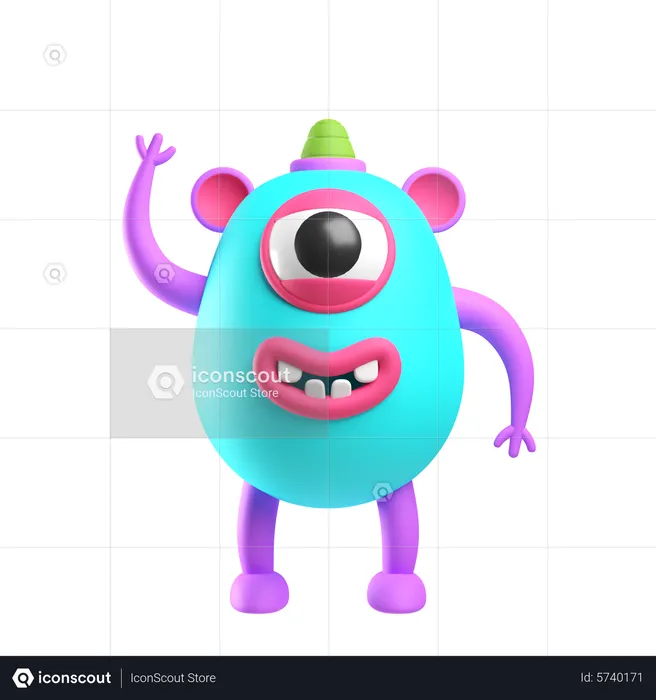 One Eye Monster  3D Icon