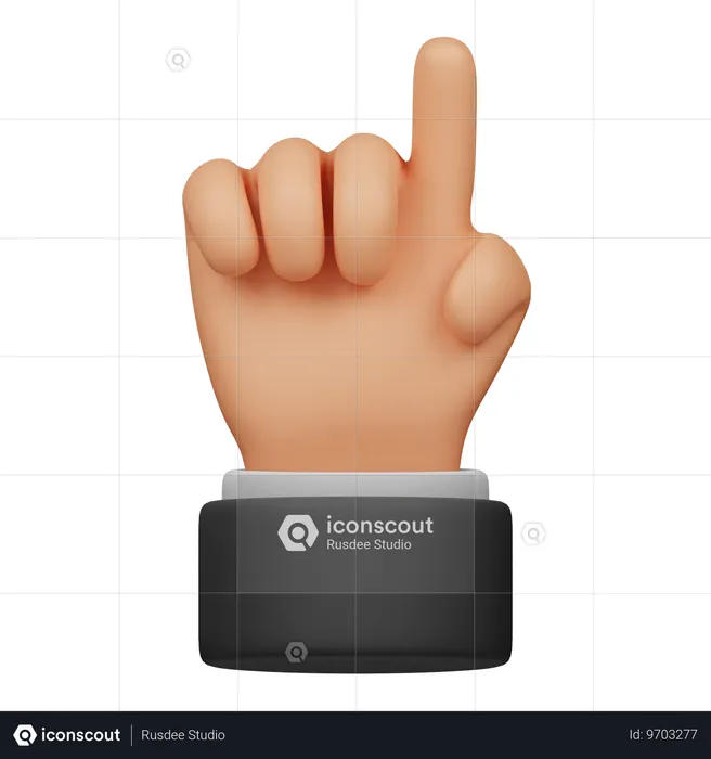 One Finger Hand  3D Icon