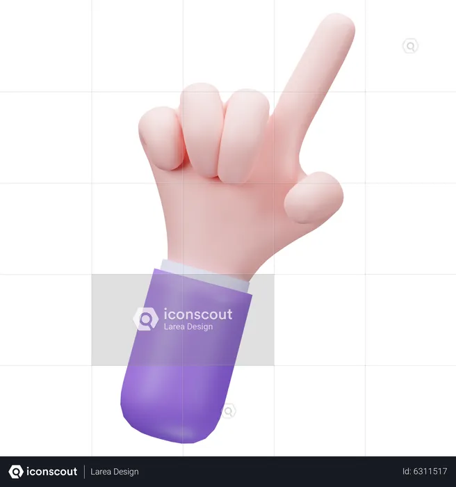 One Finger Hand  3D Icon
