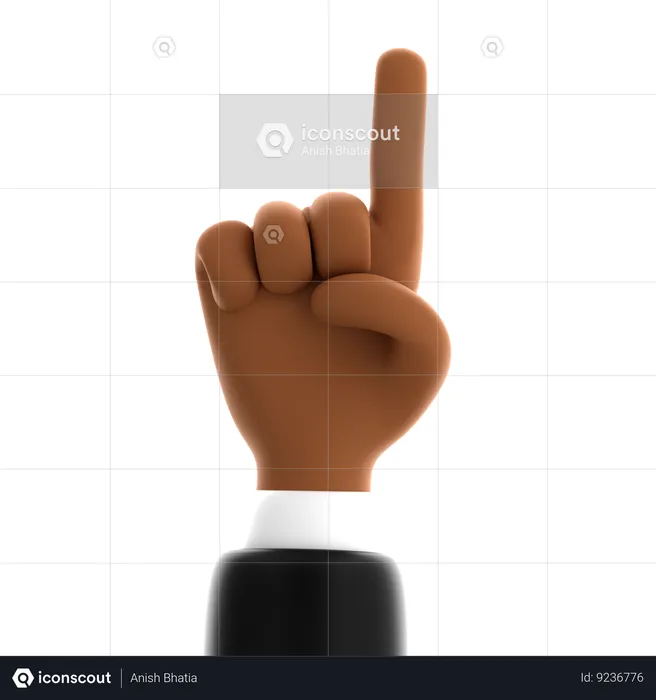 One Finger Hand Gesture  3D Icon